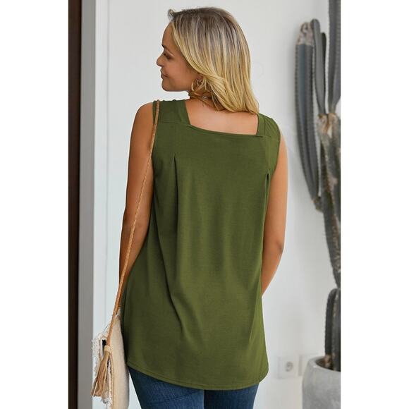 NWT OLIVE GREEN TUNIC TOP - Medium - Picture 5 of 7